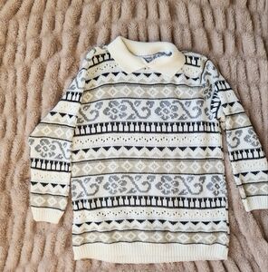 Alfred Dunner mens Medium knit collared sweater boho cottage core
